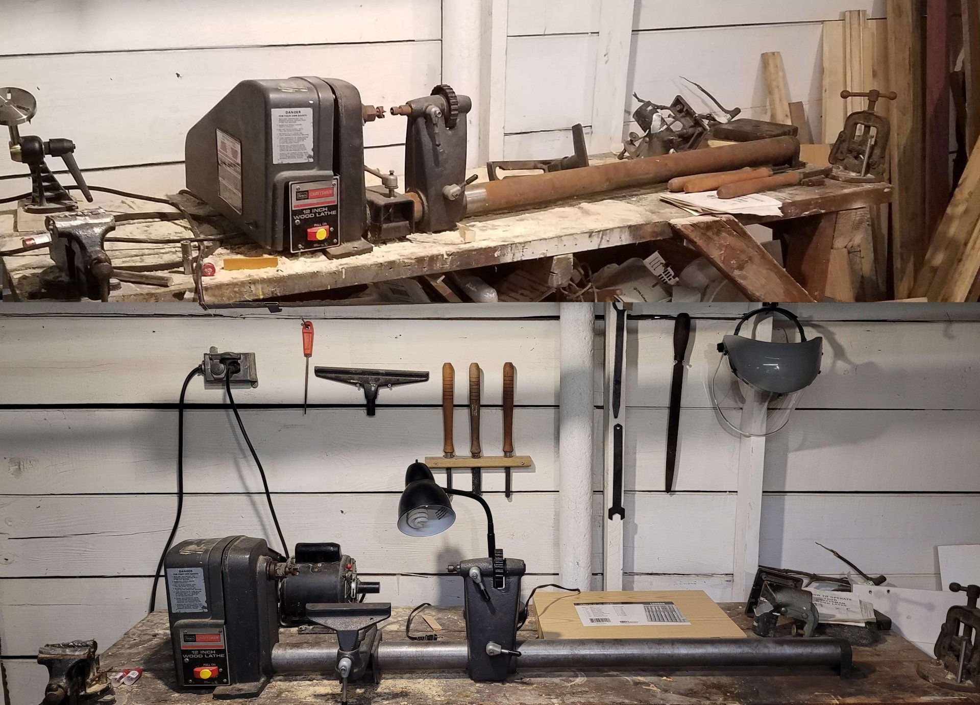 lathe before and after