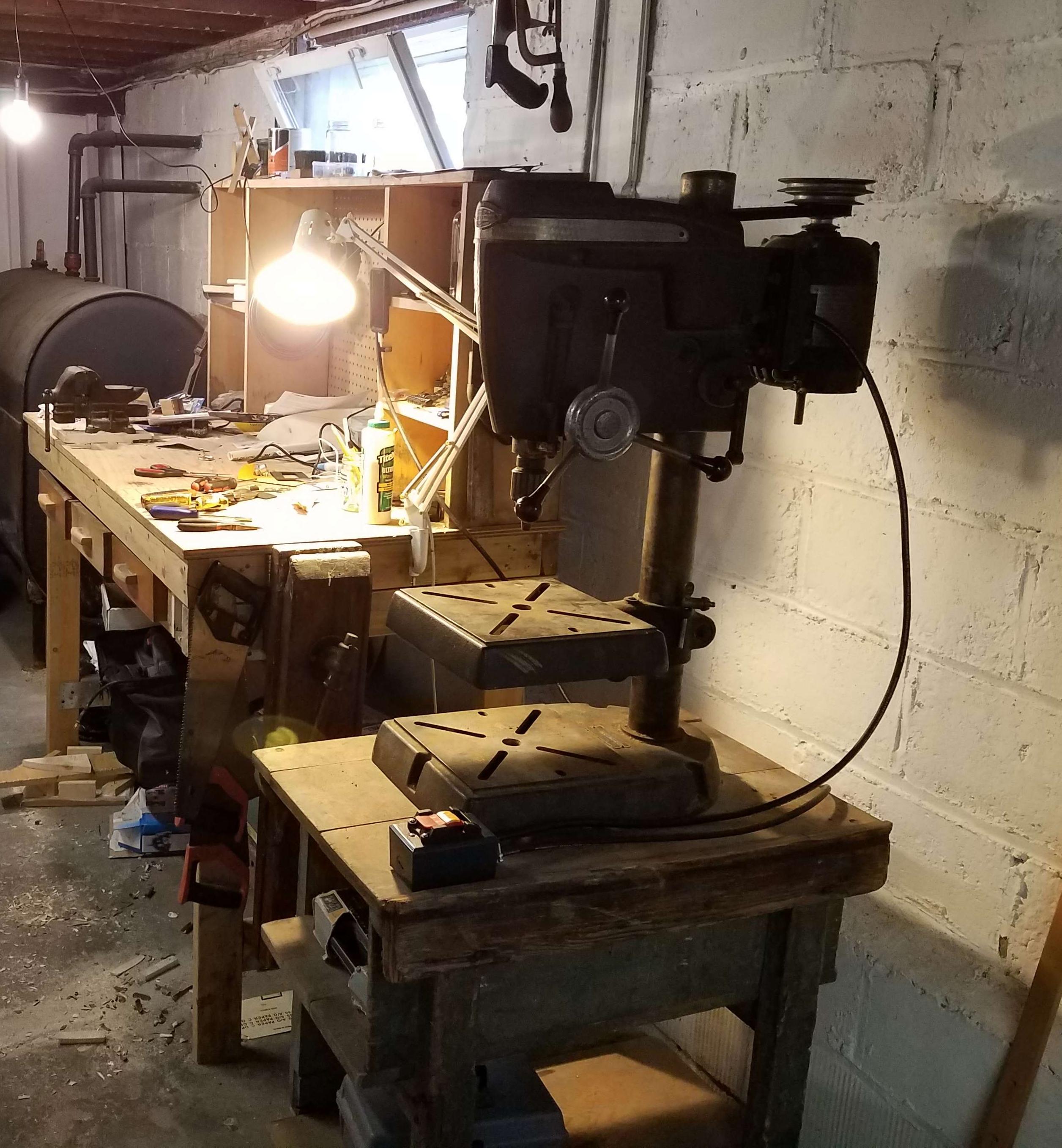 the finished drill press, side