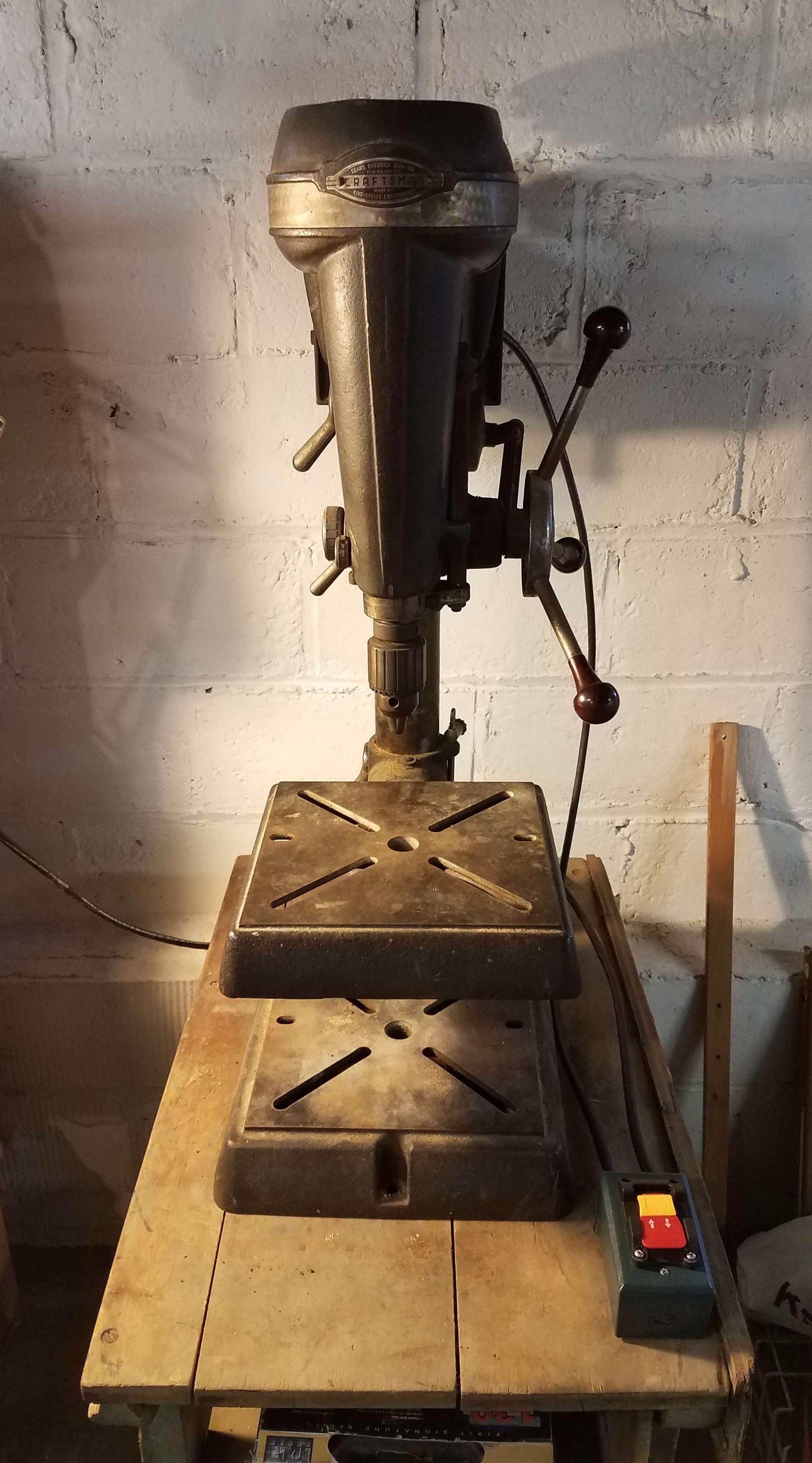 the finished drill press, front